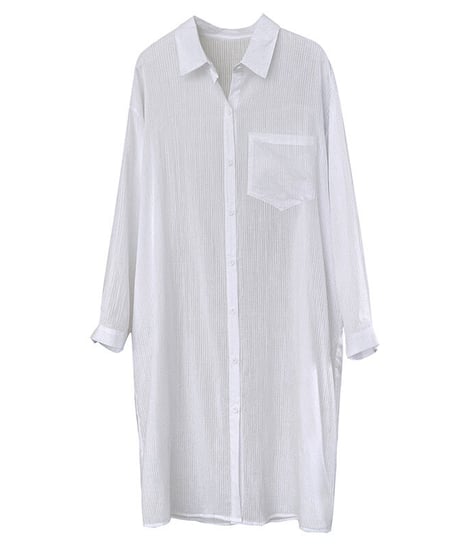 sheer stripe long shirt