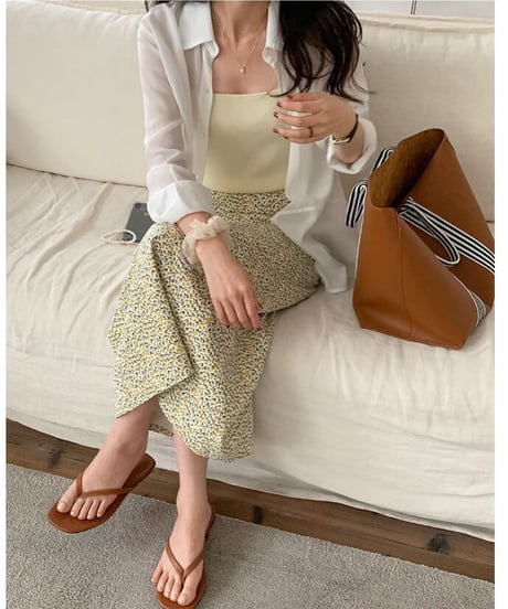 lemon long skirt