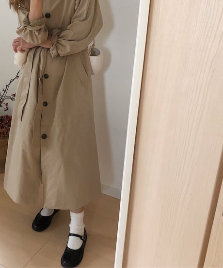 [OUTLET]long sten collar coat/2color