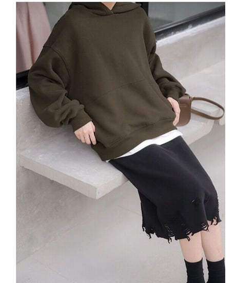 【original】simple loose hoodie