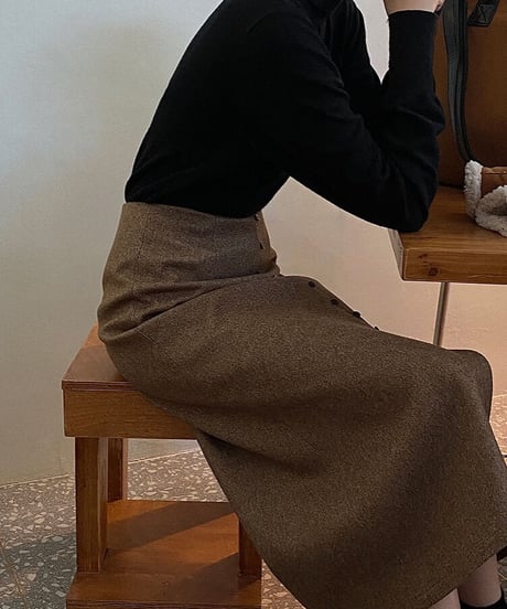 front button skirt/2color
