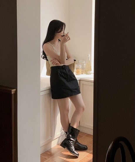 waist belt box skirt/2color(ネコポス)