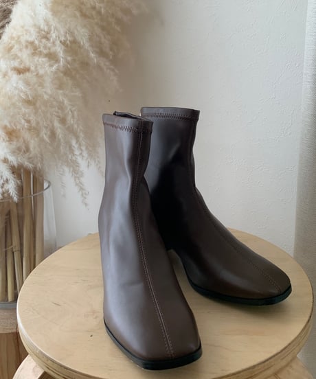 [OUTLET]eco leather short boots/3color