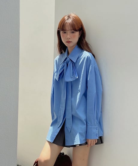 big ribbon shirt/2color