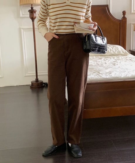 brown straight denim