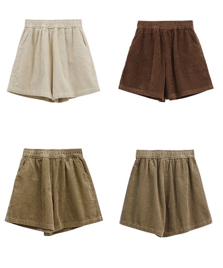 corduroy short pants/3color