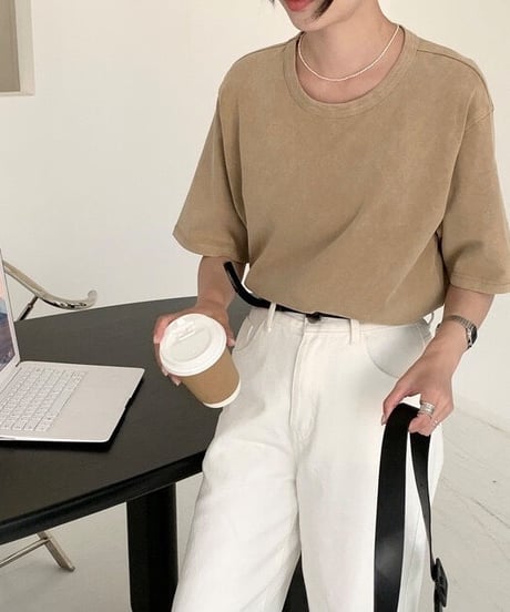 vintage simple loose tee/3color