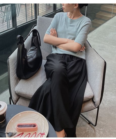 satin flare pants/2color