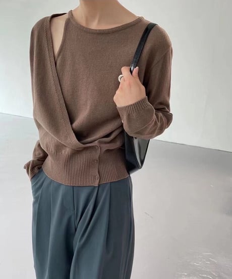 asymmetry design knit/2color