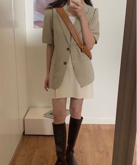 check tailored jacket/2color