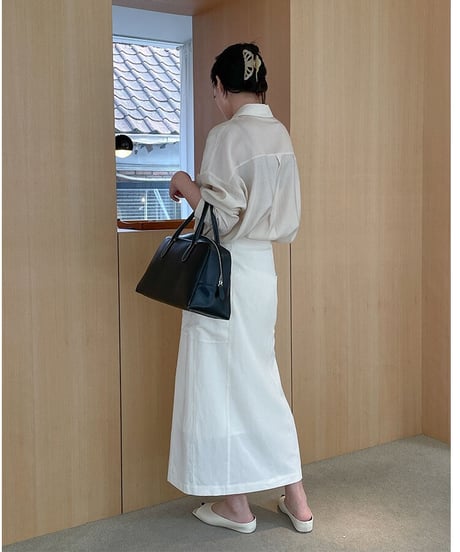 tencel wrap long skirt