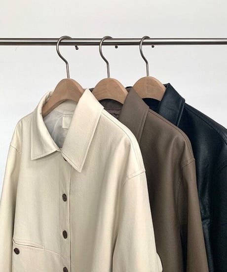 eco leather basic jacket/3color