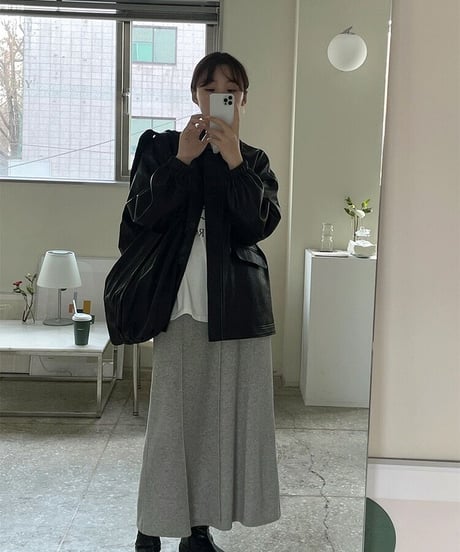 sweat long skirt /5color