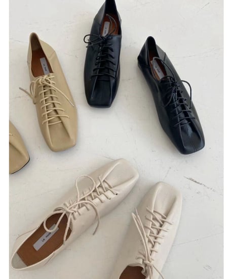 lace up flat shoes/3color
