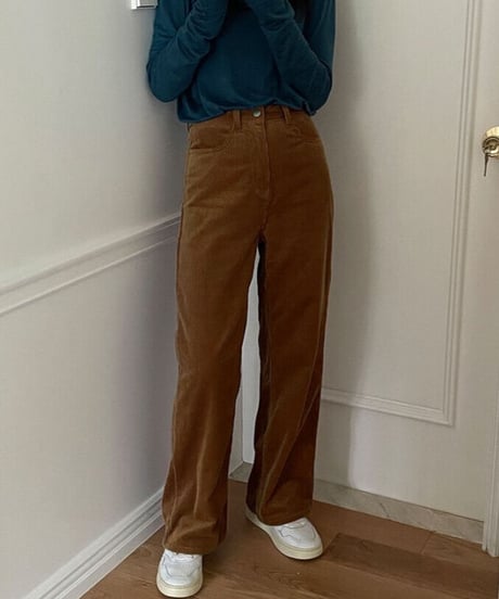 corduroy straight pants/4color