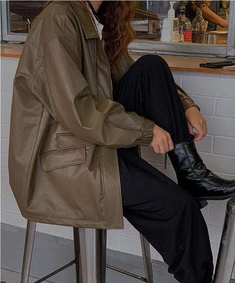 eco leather blouson/3color