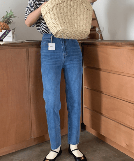 (meet me)cropped slim denim pants