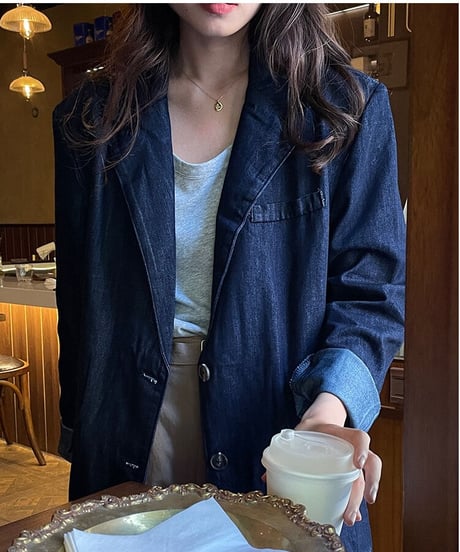 [OUTLET]denim tailored jacket