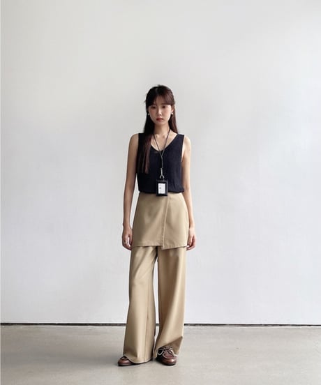 2way wrap layer slacks/2color