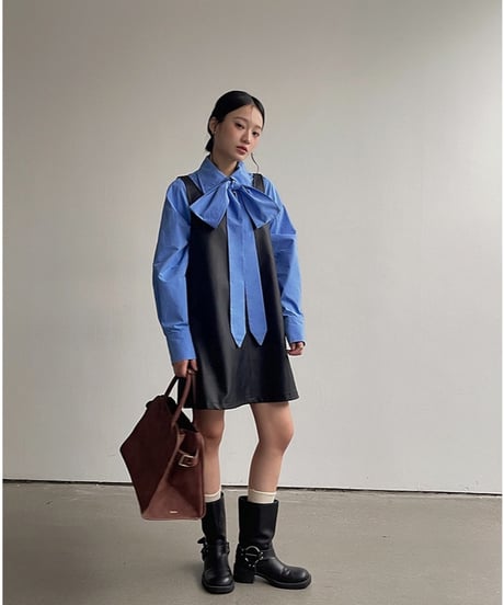 big ribbon shirt/2color