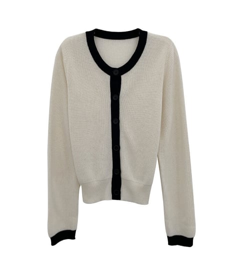 bi-color line cardigan/3color