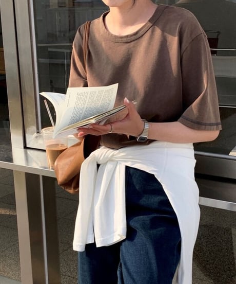 vintage simple loose tee/3color