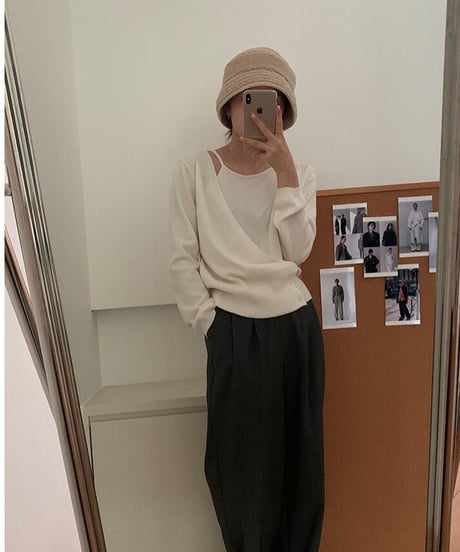 asymmetry design knit/2color