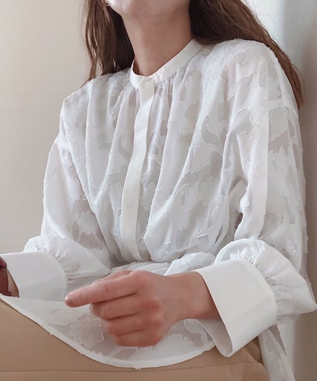 2way sheer jacquard shirt/2color