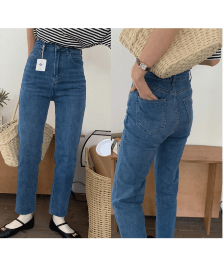 (meet me)cropped slim denim pants
