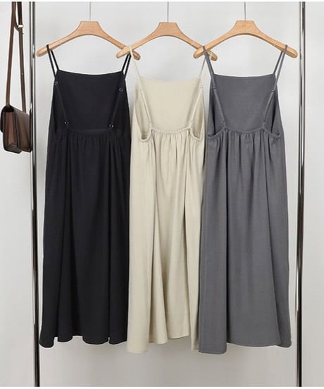 back shirring camisole dress/2color