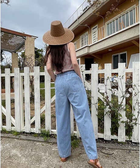 relax wide denim pants/2color