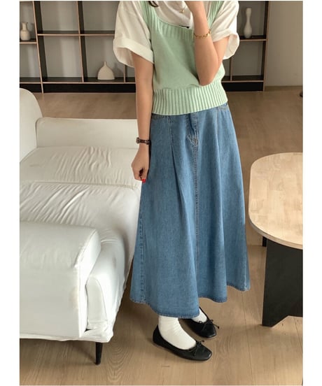 denim flare skirt