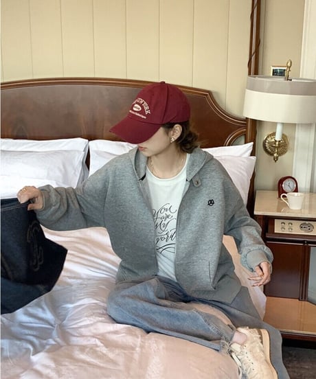 zipper daily hoodie/2color