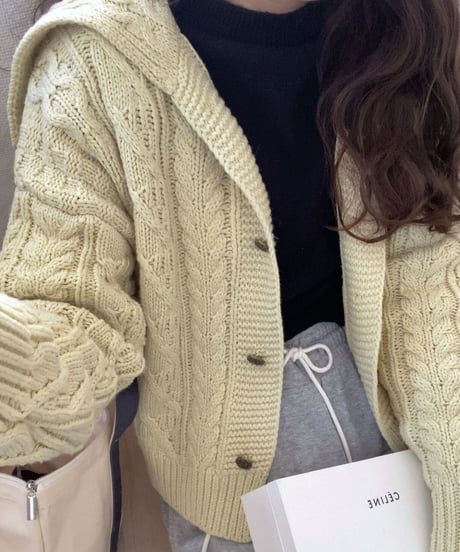 sailor collar knit cardigan/3color