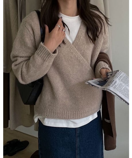 cache-coeur wool knit/2color