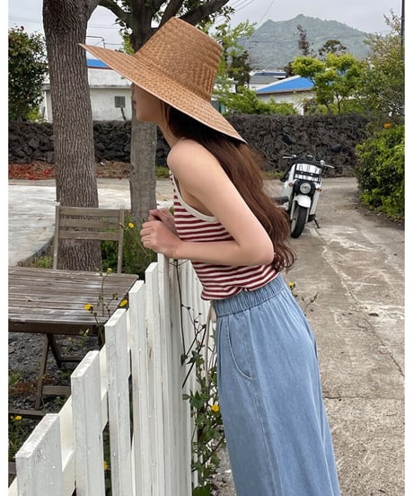 relax wide denim pants/2color