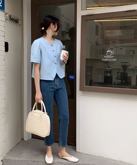 linen jacket (half sleeve)/3color