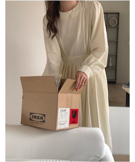 [OUTLET]pleats long dress/2color
