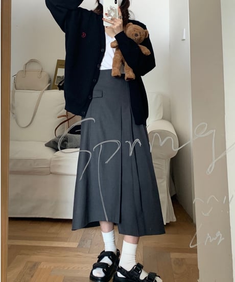 asymmetry design skirt/2color