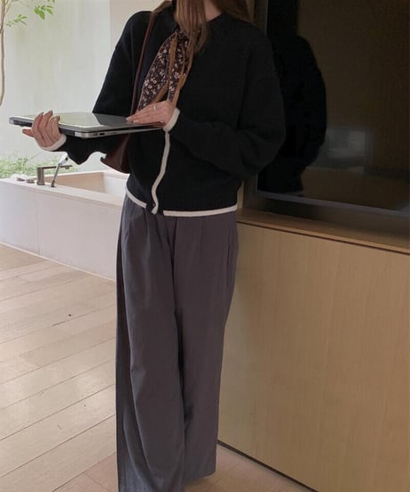 [OUTLET]scarf knit cardigan/3color
