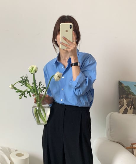 [OUTLET]double pocket color shirt/5color