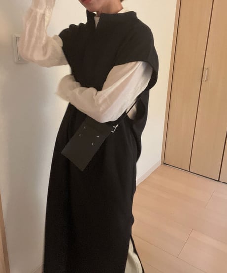 Key neck long dress/3color