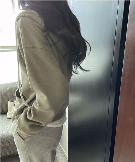 [OUTLET]waffle  half zip hoodie/3color
