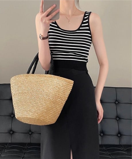 border cropped tanktop/2color(ネコポス)