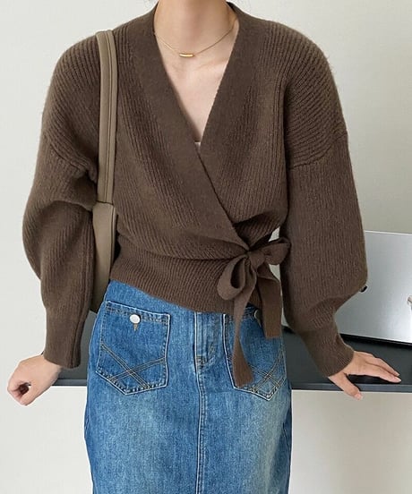 cache-coeur ribbon knit/3color