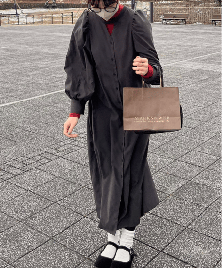 2way puff sleeve long dress/3color