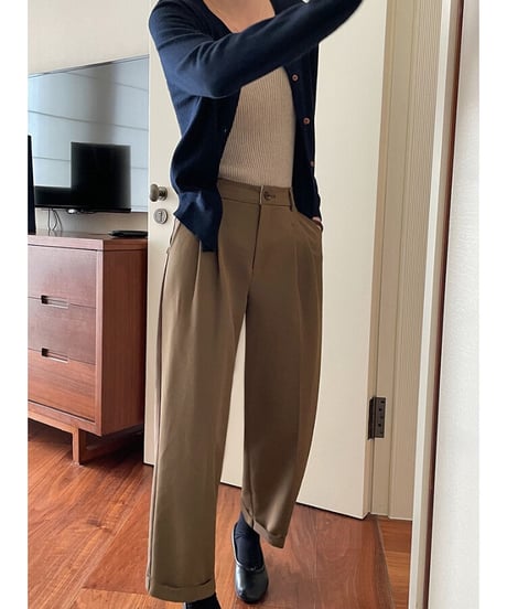 roll-up tuck slacks/3color