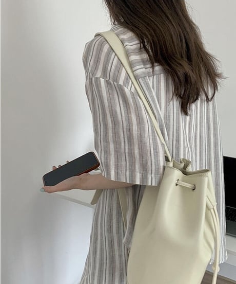 linen 100% stripe shirt/2color