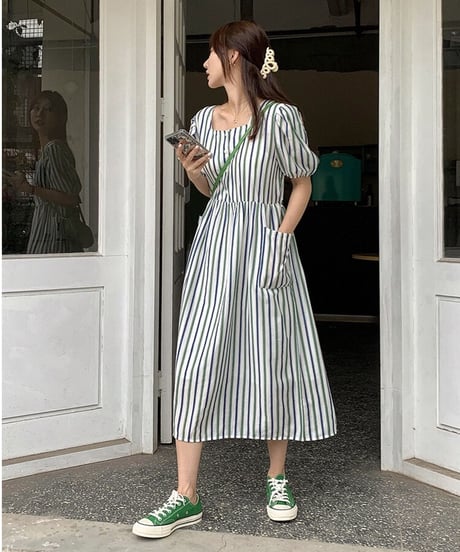 [OUTLET]random stripe OP/2color