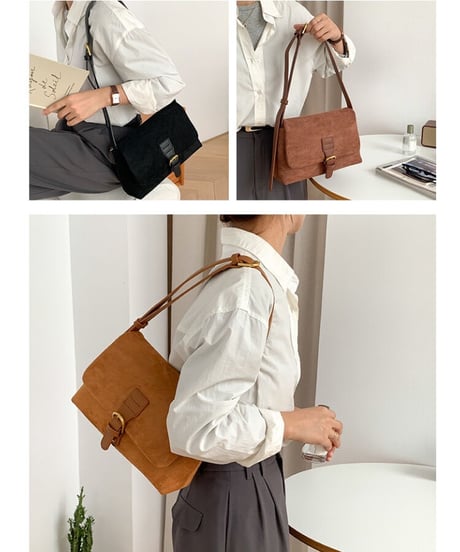 suede shoulder bag/3color
